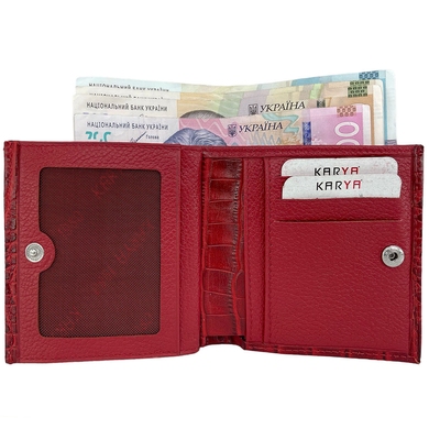 Малый кошелек Karya из натуральной кожи KR1066-59-1 красного цвета