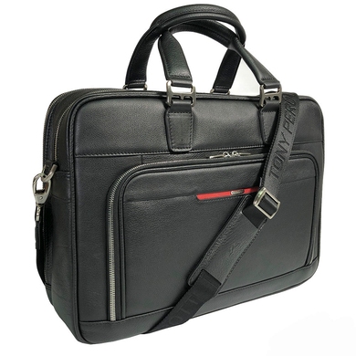 Мужская сумка-портфель из натуральной кожи Tony Perotti Inserto 8976 nero (черная)