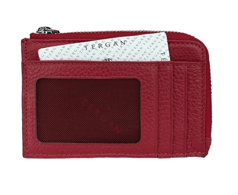 Шкіряна ключниця Tergan з кишенями для карт TG265 червоного кольору