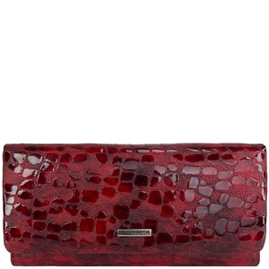 Кожаный кошелек на магните Karyaиз кожи с лаком KR1159-589 красного цвета