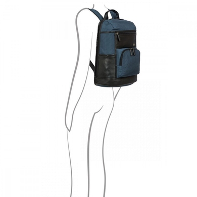 Рюкзак з нейлону та натуральної шкіри з відділенням для ноутбуку 15" BRIC'S Monza BR207703 синій