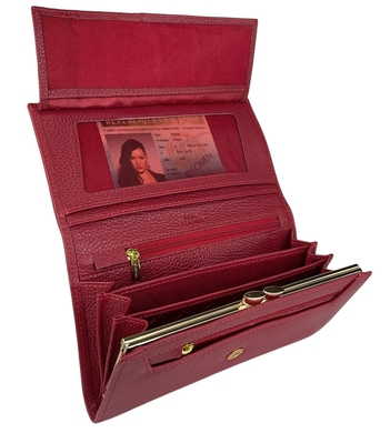 Кожаный кошелек Eminsa с монетницей на "поцелуйчике" ES2009-18-5 красный