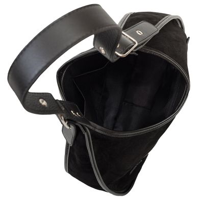 Женская сумка Mattioli из натуральной итальянской замши 034-21C черного цвета, Черный