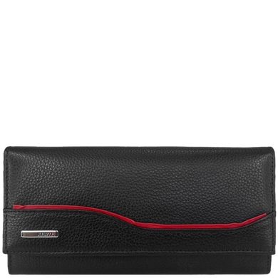 Жіночий гаманець Karya з натуральної шкіри KR1196-45/46 чорний усередині червоний