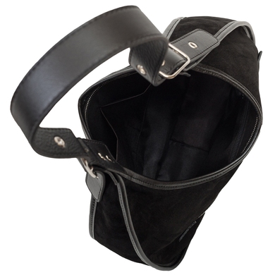 Жіноча сумка Mattioli з натуральної італійської замші 034-21C чорного кольору, Чорний