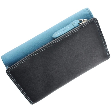 Жіночий гаманець з натуральної шкіри з RFID Visconti Rainbow Bora RB43 Blue Multi