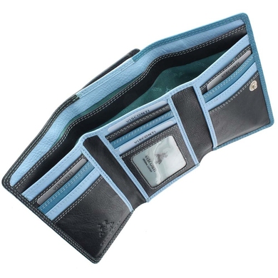 Женский кошелек из натуральной кожи с RFID Visconti Rainbow Bora RB43 Blue Multi