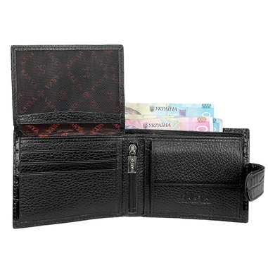 Портмоне мужское Karya с откидным карманом KR0980-53-1 черного цвета, Черный