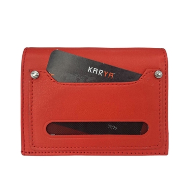 Малий шкіряний гаманець-кредитниця Karya 0027-24 теракотового кольору