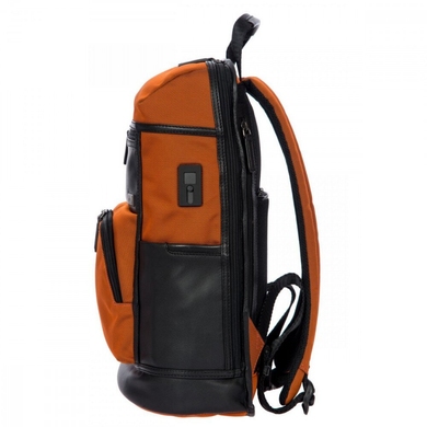 Рюкзак з нейлону та натуральної шкіри з відділенням для ноутбуку 15" BRIC'S Monza BR207703 оранж