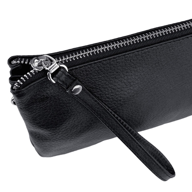 Малая женская сумка Eminsa из зернистой кожи ES4637 черного цвета, Черный