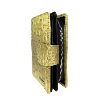 Жіночий гаманець з натуральної шкіри з лаком Karya 2015-568-1 гірчичного кольору