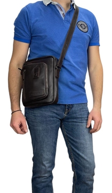 Чоловіча шкіряна сумка The Bond через плече TBN1437-4 темно-коричнева