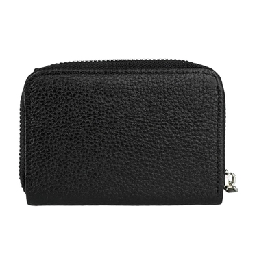 Малый кожаный кошелек Eminsa из зернистой кожи ES2032-18-1 черного цвета