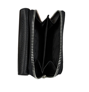 Малый кожаный кошелек Eminsa из зернистой кожи ES2032-18-1 черного цвета