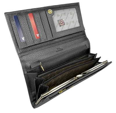 Шкіряний гаманець Eminsa з монетницею на "поцілунку" ES2009-18-32 сірий металік
