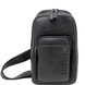 Рюкзак-слинг Tony Bellucci из натуральной телячьей кожи 5213-1 черного цвета, Черный, Зернистая