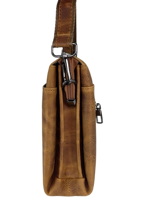 Мужская кожаная сумка Karya на молнии KR0266-32 рыжего цвета
