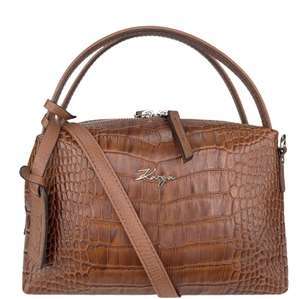 Женская кожаная сумка Karya малого размера KR2229-61 коньячного цвета, Коньячный