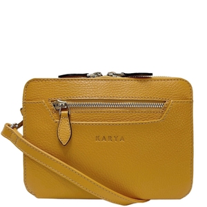 Женская сумка Karya из натуральной кожи 2328-56 желтого цвета, Жёлтый