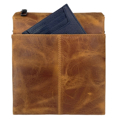 Чоловічі шкіряні сумки Karya на блискавці KR0266-32 рудого кольору