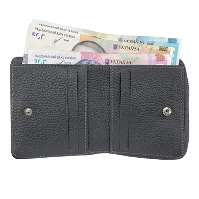Невеликий гаманець з натуральної шкіри Karya 2012-081 сірого кольору
