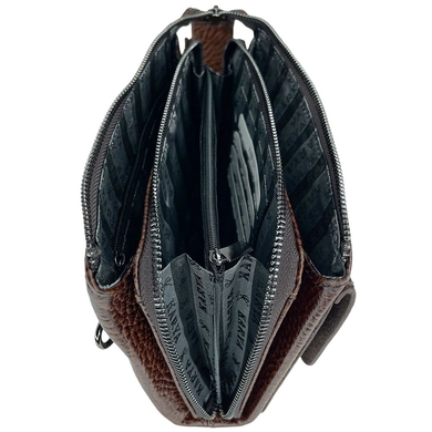 Чоловічий шкіряний клатч Karya з боковою ручкою KR0714-07 коньячного кольору, Коньячний