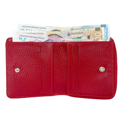 Невеликий жіночий гаманець з натуральної шкіри Karya 2012-46 червоного кольору