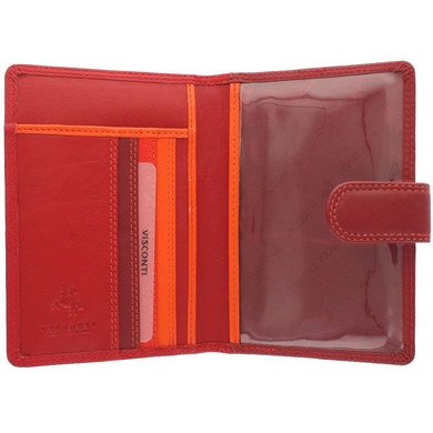 Обложка на паспорт из натуральной кожи с RFID Visconti Rainbow Sumba RB75 Red Multi, Red Multi (Красный мультицвет)