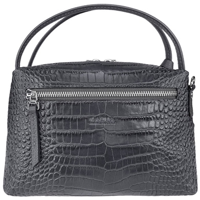Женская кожаная сумка Karya малого размера KR2229-528 темно-серого цвета, Тёмно-серый
