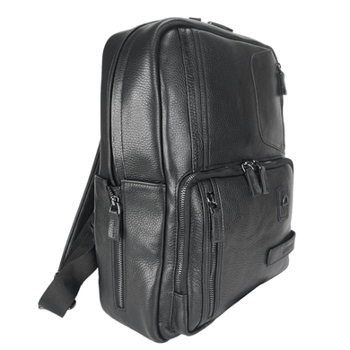 Чоловічий рюкзак Karya з натуральної телячої шкіри 6014-45 чорного кольору, Чорний, Зерниста