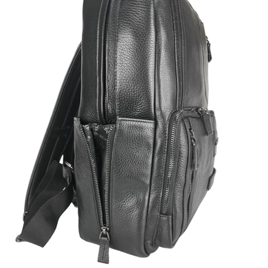 Мужской рюкзак Karya из натуральной телячьей кожи 6014-45 черного цвета, Черный, Зернистая