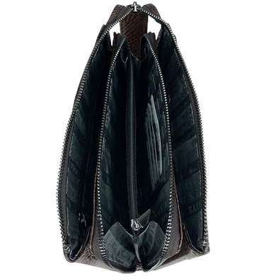 Мужской кожаный клатч Karya с боковой ручкой KR0714-04 темно-коричневый, Темно-коричневый
