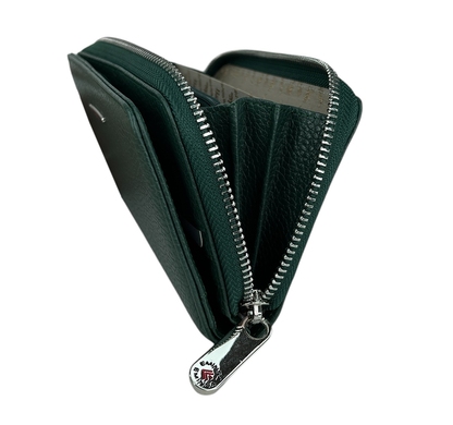 Кожаный женский кошелек Eminsa на два отдела ES2151-18-16 зеленого цвета