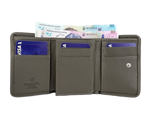 Малий шкіряний гаманець Eminsa із зернистої шкіри ES2032-18-17 кольору таупе