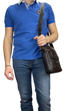 Чоловіча сумка The Bond з натуральної шкіри 1130-4 темно-коричневого кольору
