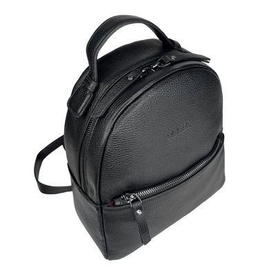 Шкіряний жіночий рюкзак на один відділ Karya 6020-45 чорного кольору, Чорний, Зерниста