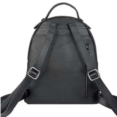 Шкіряний жіночий рюкзак на один відділ Karya 6020-45 чорного кольору, Чорний, Зерниста