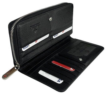 Кожаный женский кошелек Eminsa на два отдела ES2151-18-1 черного цвета
